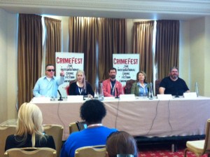 L-R: Kevin Wignall, AK Benedict, James Oswald, Anne Zouroudi, Ben Aaronovitch
