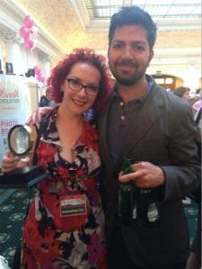 Award winner Marnie Riches with her agent