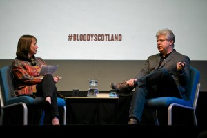 Jenny Brown interviewing Linwood Barclay (c) Eoin Carey